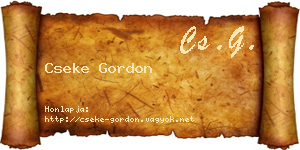 Cseke Gordon névjegykártya